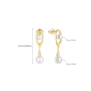 Pearl Drop Earrings Gold Wholesale - E00833