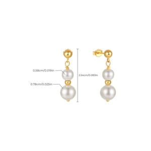 Custom 925 Silver Pearl Drop Earrings Bridal - E00835