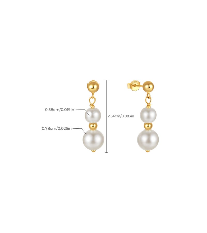 Custom 925 Silver Pearl Drop Earrings Bridal