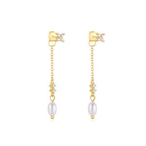 Gold and Pearl Drop Earrings for Jewelry Brands - E00840