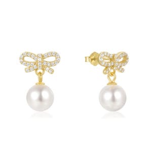 Pearl Drop Earrings with Gold Supplier Style - E00842