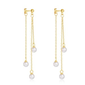 925 Silver Freshwater Pearl Drop Earrings - E00844