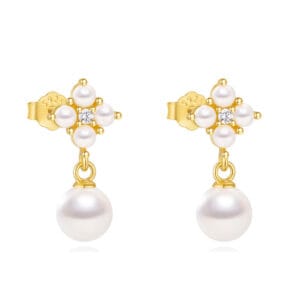 Custom 925 Silver Drop Pearl Earring - E00847