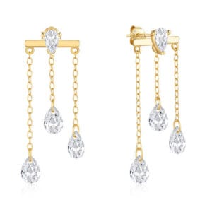 Bridal Drop Earrings Silver - E00849