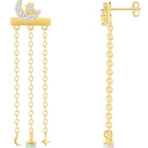 Drop Hoop Earrings Silver - E00861