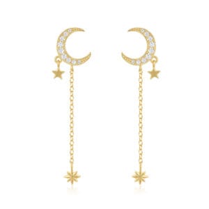 Custom 925 Silver 14 Karat Gold Drop Earrings - E00865
