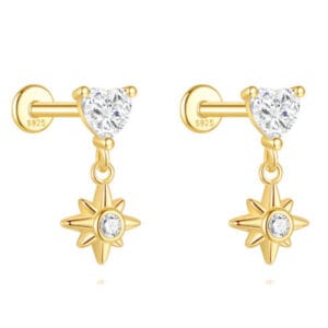 925 Silver Long Dangle Earrings - E00886