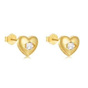 Custom 925 Silver Large Gold Stud Earrings - E00889