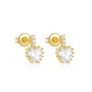 White Gold and Cubic Zirconia Earrings - E00891