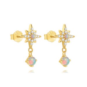 Fire Opal Silver Earrings for Jewelry Brands - E00906