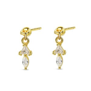 925 Silver Amethyst Drop Earrings - E00910