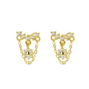 925 Silver Dangle Silver Hoop Earrings - E00916