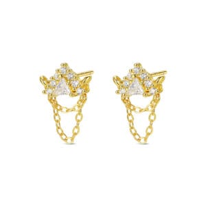 925 Silver Dangle Chain Earrings Silver - E00940