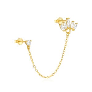 Custom 925 Silver Silver Chain Dangle Earrings - E00943