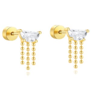 Silver Cubic Zirconia Earrings for Jewelry Brands - E00948