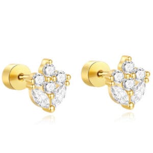 925 Silver Silver Snowflake Earrings Studs - E00952