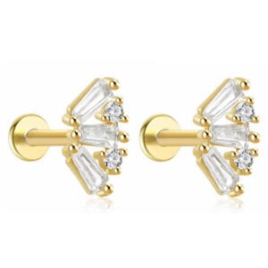 Custom 925 Silver Studded Silver Earrings - E00973