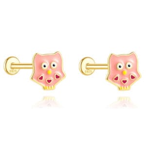 925 Silver Solid Gold Stud Earrings - E00988