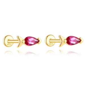 925 Silver Colored Stone Earrings - E00994