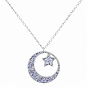 Moon and Star Necklace Silver Wholesale | N00105