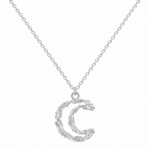 Silver Crescent Moon Necklace Wholesale | N00108