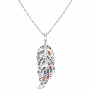 Silver Feather Necklace Wholesale | N00119