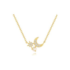 Moon and Star Necklace Silver Wholesale | N003