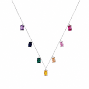 Square Pendant Necklace Silver Wholesale | N0076