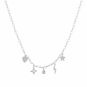 Moon and Star Necklace Silver Wholesale | N0079